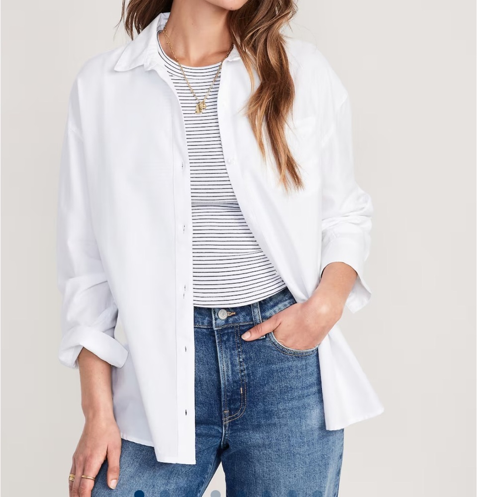 Old Navy White Button-Up Shirt